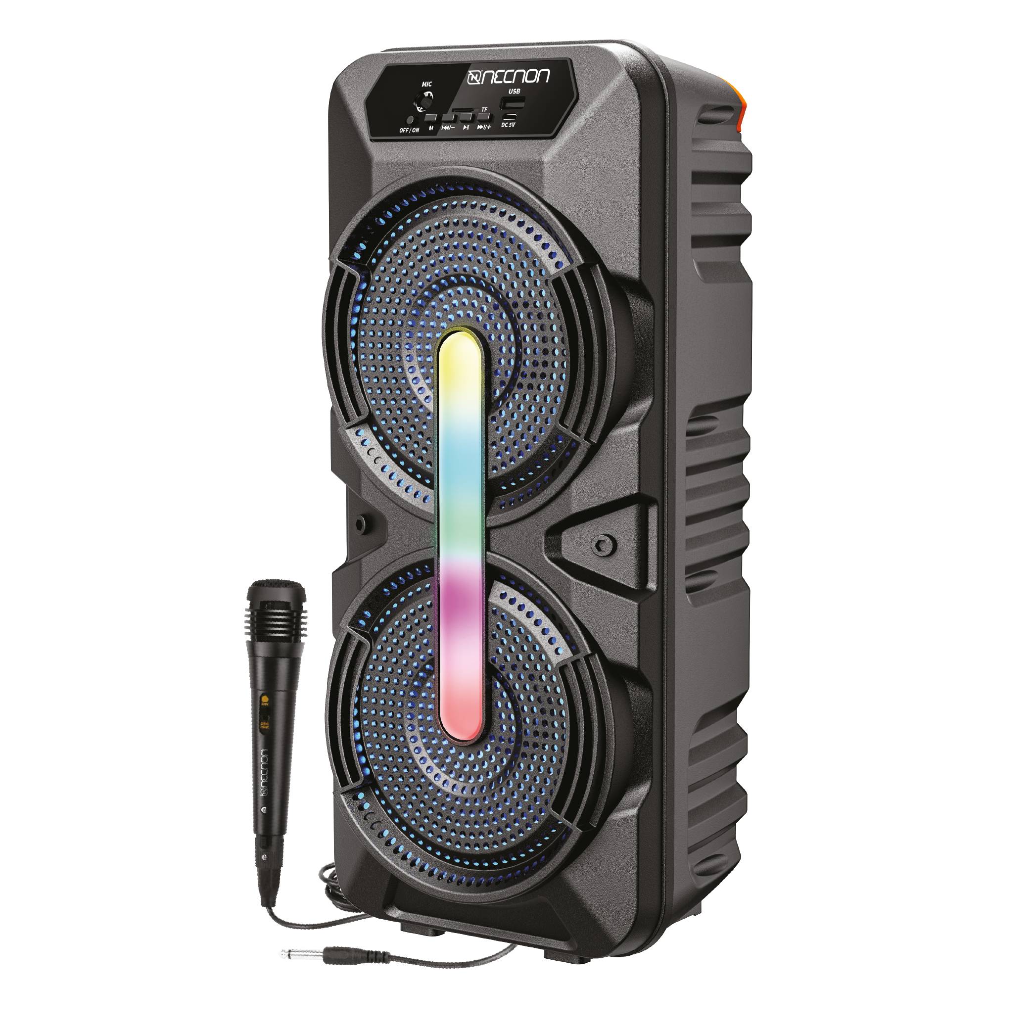 Bafle Karoke NECNON Bluetooth Doble 6.5 pulgadas NB-06B TWS Incluye Microfono Alambrico Radio FM Micro SD USB Barra De Luz LED 6500 Watts NEGRO - Bafle Karoke NECNON Bluetooth Doble 6.5 pulgadas NB-06B TWS Incluye Microfono Alambrico Radio FM Micro SD USB Barra De Luz LED 6500 Watts NEGRO -